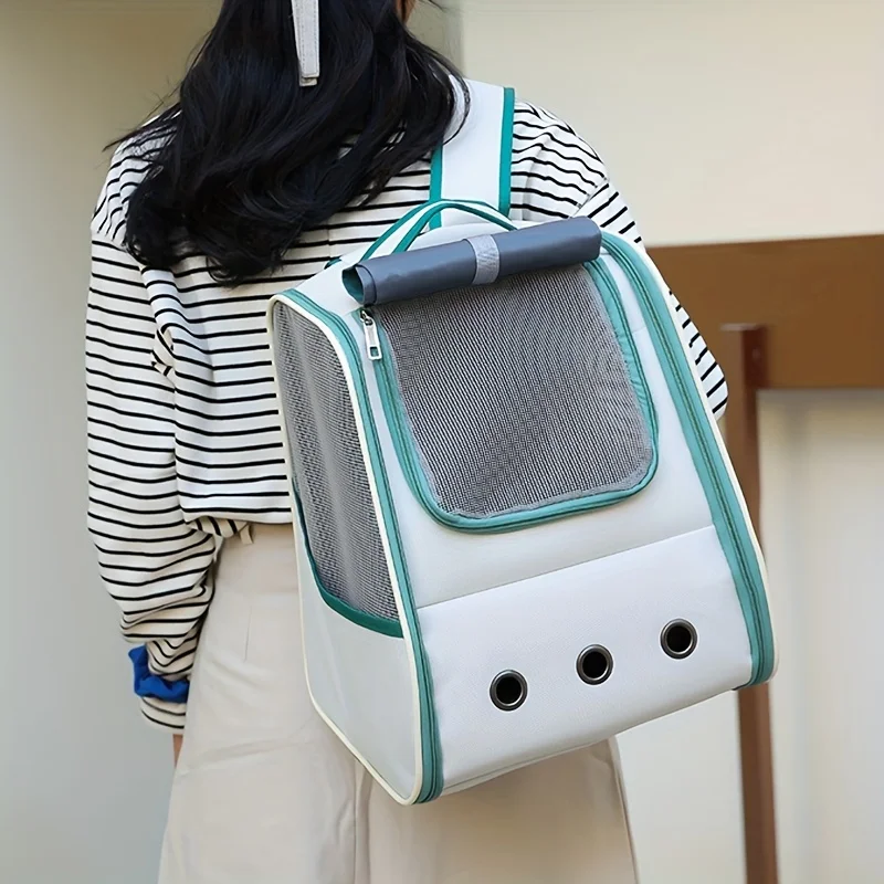 Bolsa transportadora para gatos, mochila de viaje al aire libre para gatos, perros pequeños, bolsa transportadora transpirable para gatos, suministros para mascotas - imagen 2