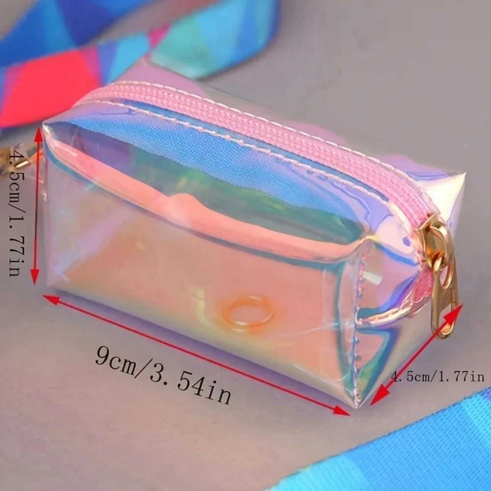 Dispensador de bolsas holográficas reflectantes para excrementos de perros, bolsas de basura iridiscentes coloridas para paseos, diseño fácil de llevar para propietarios de mascotas - imagen 2