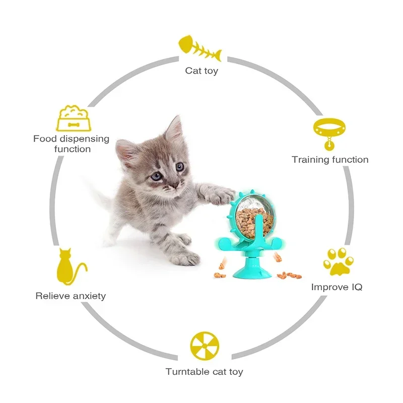 Juguete interactivo para comida de perro y gato, juguete divertido para mascotas con fugas, juego de entrenamiento IQ de alimentación lenta para cachorros, juguetes para mascotas con ventosa - imagen 4