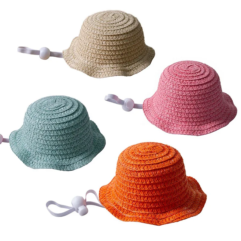 Sombrero de paja con protección solar para gatos y perros – Gorra de verano