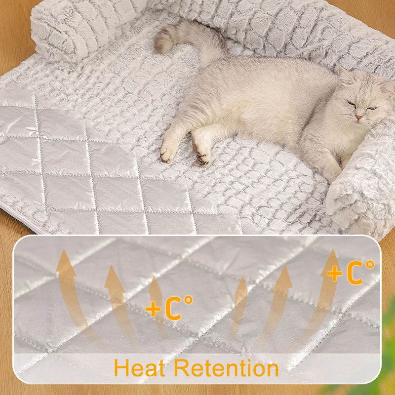 Sofá cálido de invierno para perros, cama para dormir extraíble y lavable para perros, estera para dormir suave y cómoda para gatos, perros pequeños y medianos - imagen 4