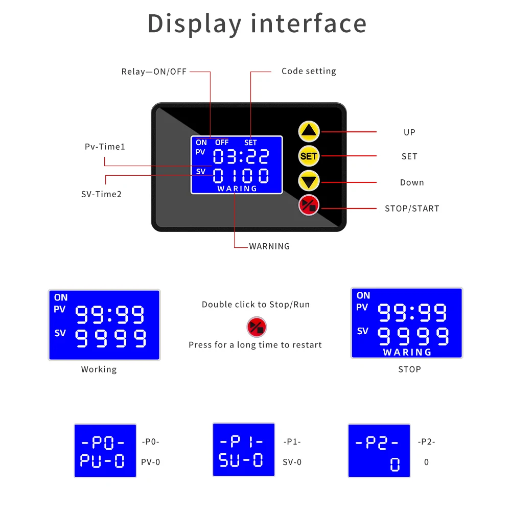 Controlador de tiempo de microordenador con temporizador Digital ZFX-G3050 0-9999s programador de Control de sincronización DC12V 24V AC110-220V dispositivo contador - imagen 5