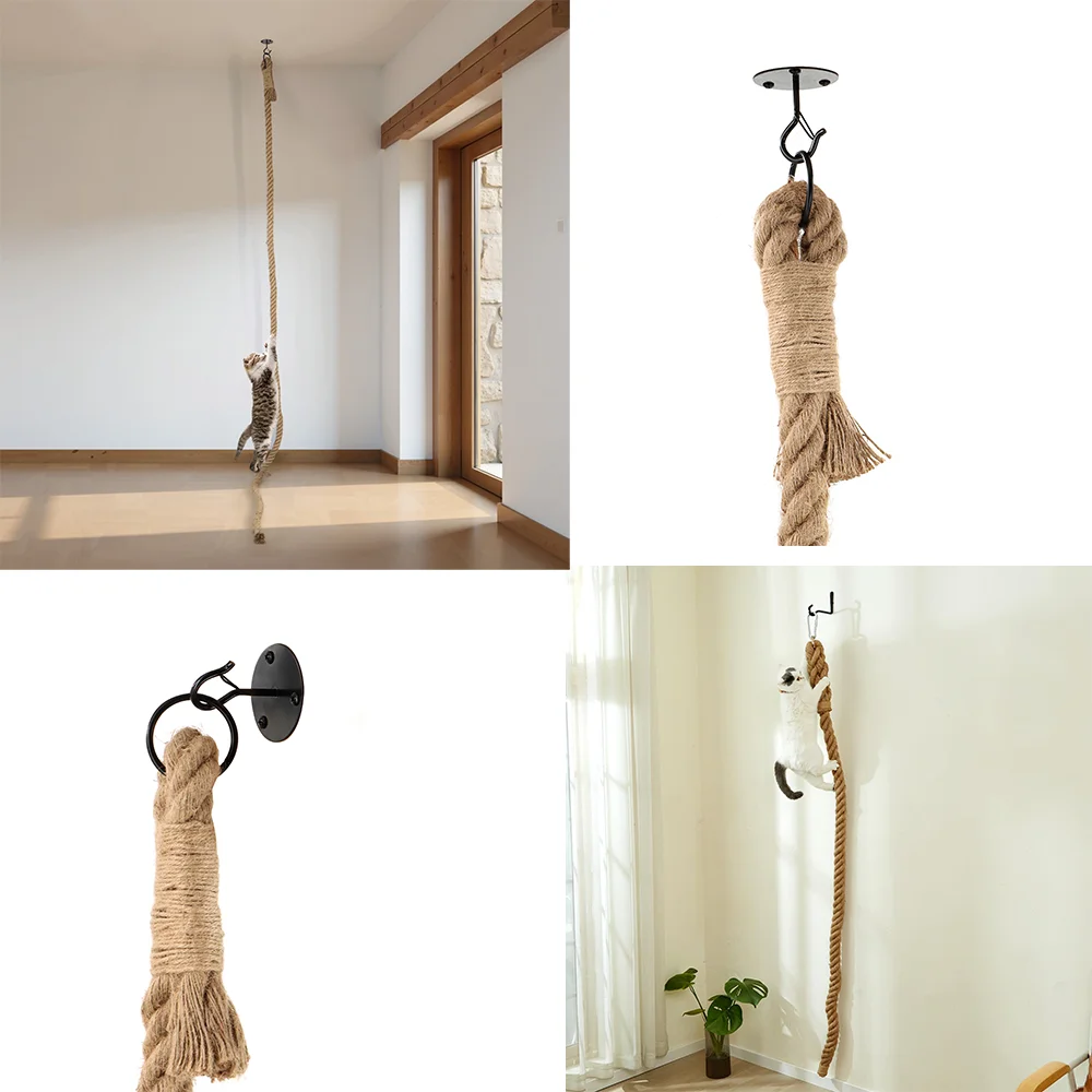 Rascador sisal pared 3M para gato – Cuerda de escalada para árbol - imagen 4