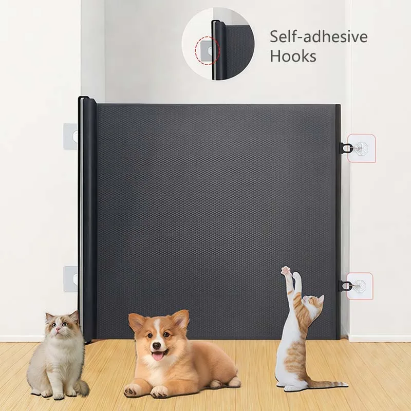 Cercas de barrera para perros y mascotas, puerta de escaleras de red aislada para mascotas, nueva parque infantil plegable de malla transpirable para valla de seguridad para perros - imagen 2