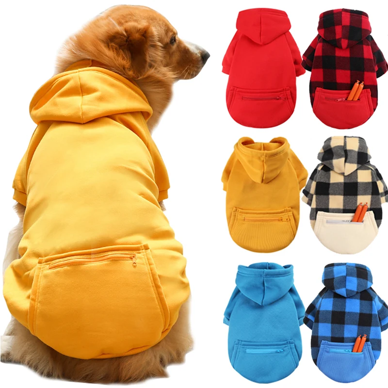 Sudaderas con capucha para perros grandes, suéter cálido de invierno para perros, ropa suave para mascotas, abrigo clásico de algodón para Bulldog, accesorios de XS-5XL - imagen 2