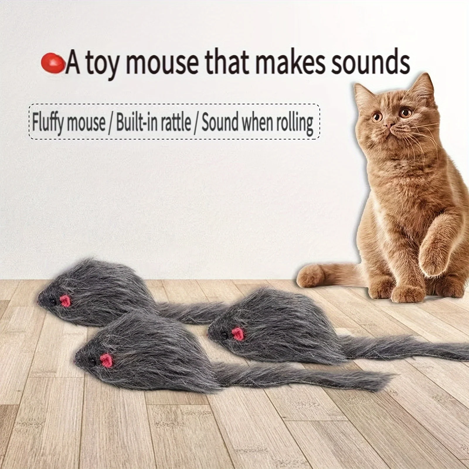 Ratón de peluche suave para gato