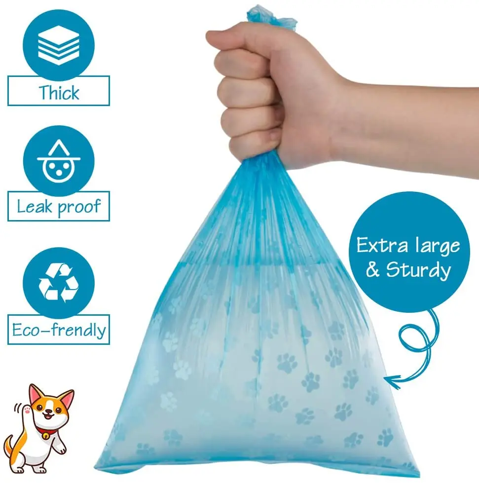 Bolsas de basura biodegradables para residuos de mascotas, dispensador de soporte para caca de perro, herramientas de recogida de limpieza, accesorios para mascotas, 100 rollos - imagen 4
