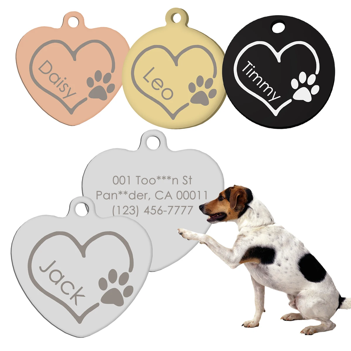 Etiqueta de identificación para perro, grabado gratis con nombre, Collar para perro Tel, arnés, colgante, accesorios de ropa para gato, correa personalizada para cachorros y gatitos, suministros para mascotas