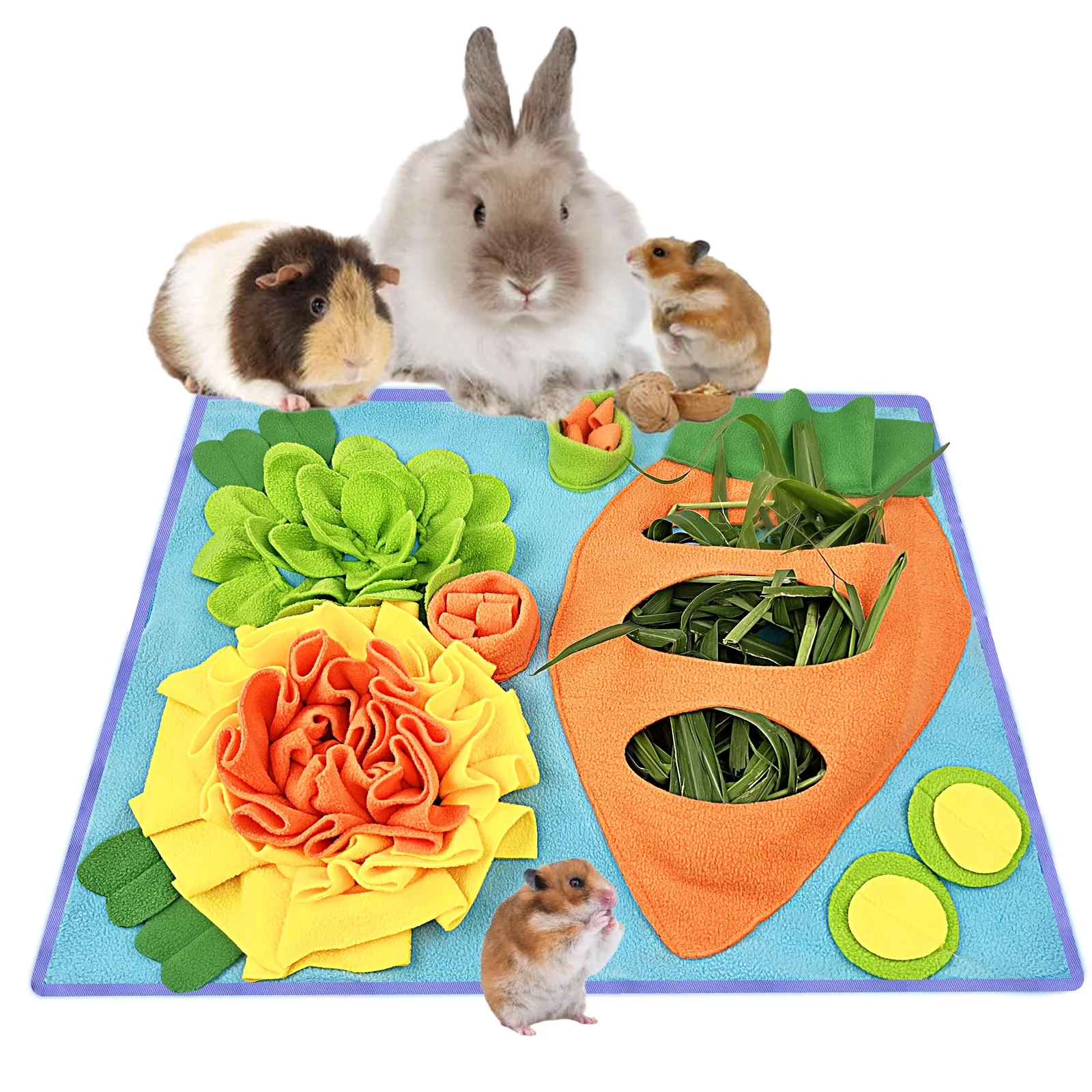 Small Pet Smell Pad Rabbit Feeding Pad Hamster Smell Training Blanket Foraging Pet Dog Rabbit Slow Food Pads Dog Toy Supplies - imagen 3