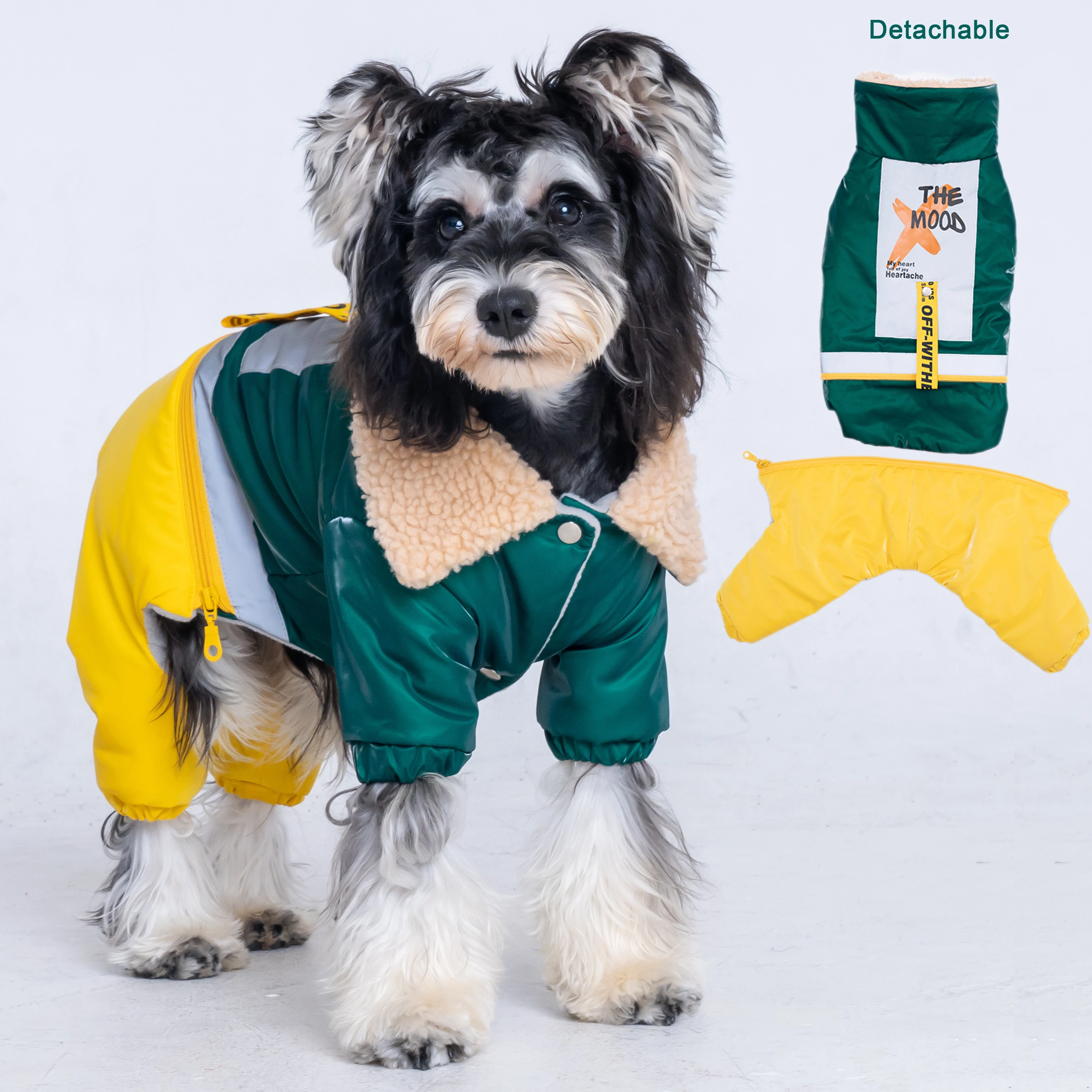 Monos de invierno para perros, ropa de algodón para cachorros, chaqueta para mascotas, disfraz de halloween, ropa para Bulldog medio Pug