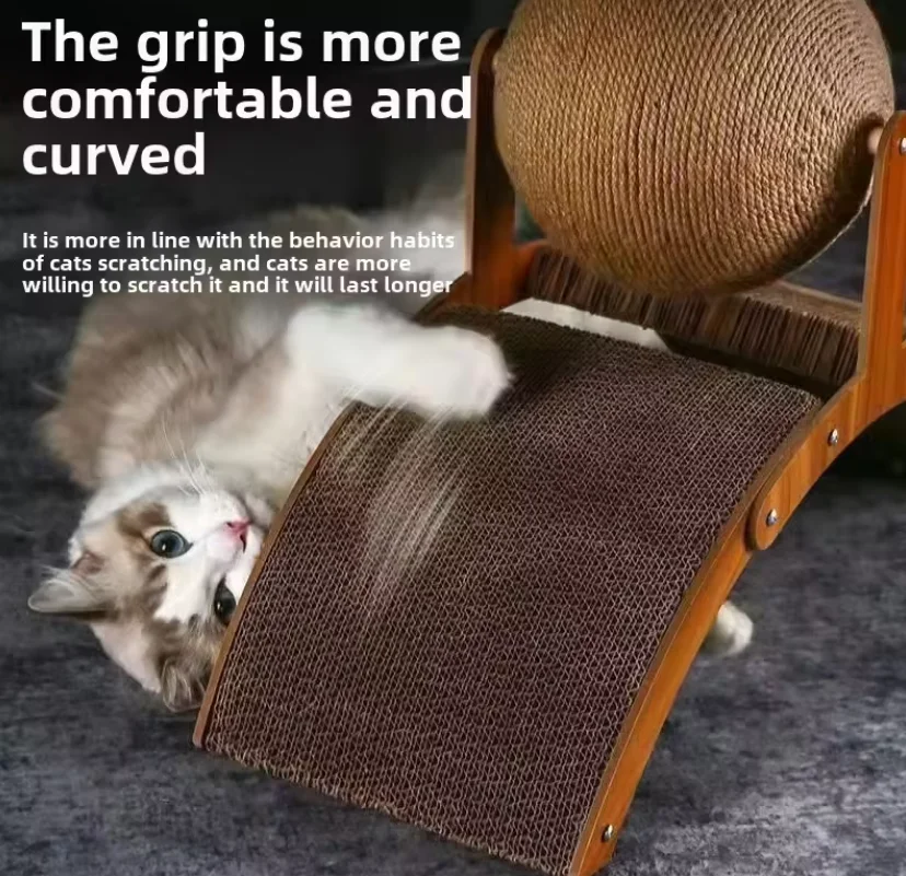 Rascador de Madera para Gatos con Torre y Cuerda de Sisal Resistente - imagen 5