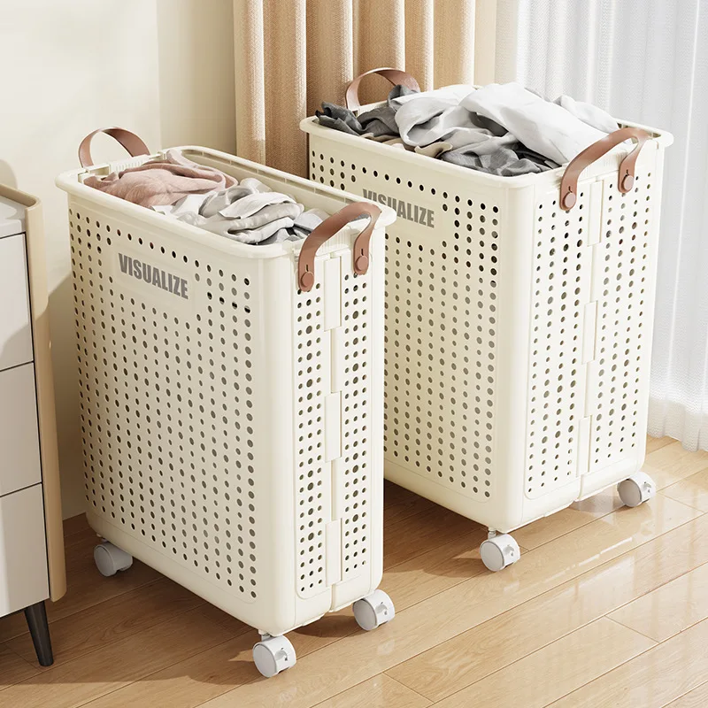 Cesto de ropa plegable con ruedas – Organizador portátil - imagen 3