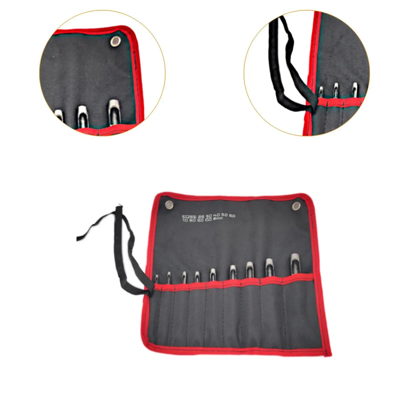 Juego de perforadoras de cuero hueco, 9 piezas, diseño de precisión portátil, fácil de usar, multipurosa, 2,5mm-10mm, con bolsa de lona para cinturones - imagen 5