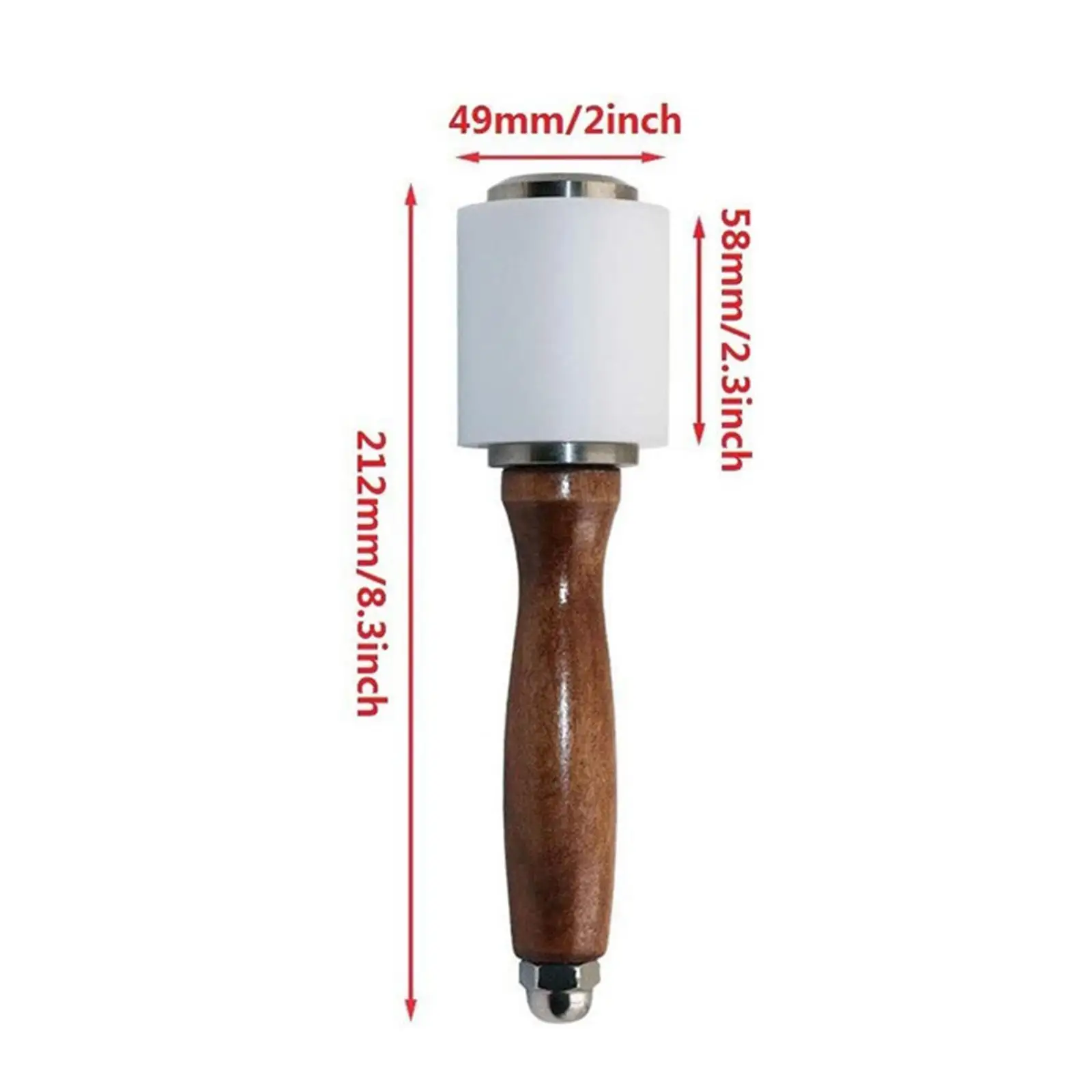 Leathercraft Hammer Nylon Wood Handle Sturdy Mallet Tool for DIY Leatherwork Craft Kit Supplies