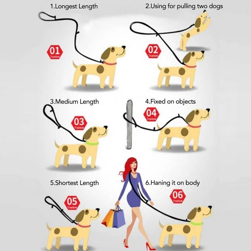 Correa de manos libres para perro, correas multifuncionales para caminar, cuerda de tracción para correr, accesorios para cachorros - imagen 5