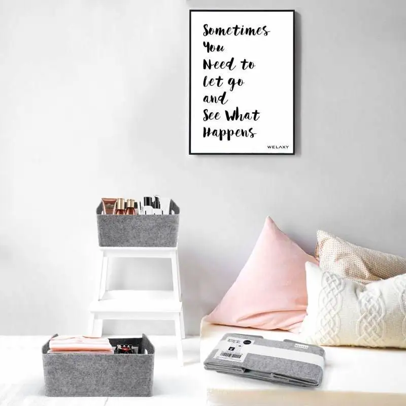 Cesta de almacenamiento hecha a mano de fieltro nórdico • Organizador doméstico que ahorra espacio • Artículos diversos para sala de estar/dormitorio y juguetes/panel/soporte para calcetines - imagen 3