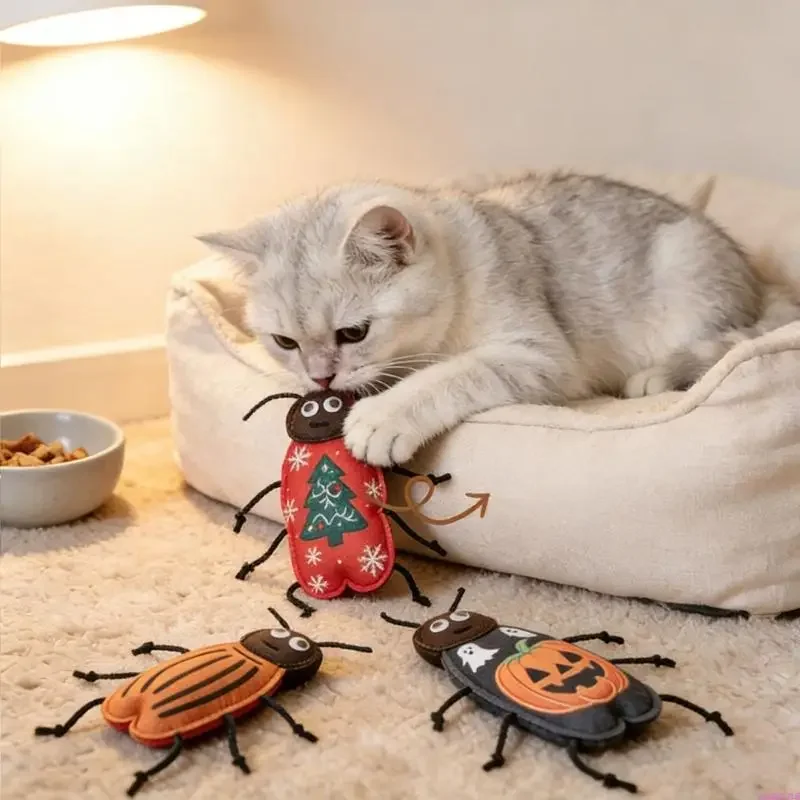 Juguete cucaracha de menta para gatos – fieltro suave e interactivo - imagen 2