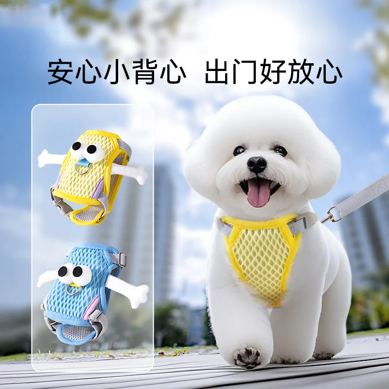Pet transpirable mascota cuerda de tracción al aire libre estilo chaleco arnés para el pecho perro pequeño gato correa de tracción antideslizante cachorro