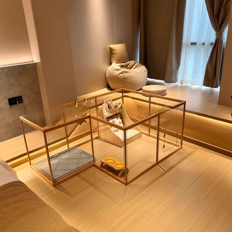 Valla de empalme de madera maciza para mascotas, valla de separación interior, jaula transparente para perros pequeños, vallas para mascotas, productos, accesorios - imagen 5