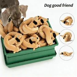Juguete interactivo salchicha para perro chirriante y cuidado dental