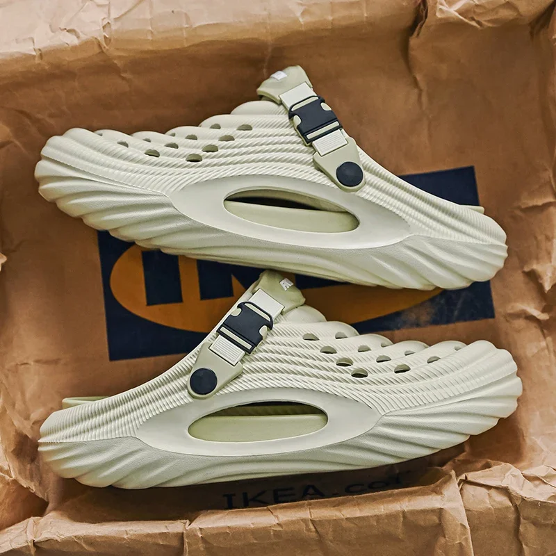 Zapatillas de verano Unisex para hombre, zuecos con plataforma, sandalias de playa para mujer, calzado informal antideslizante para exteriores, sandalias para hombre - imagen 5