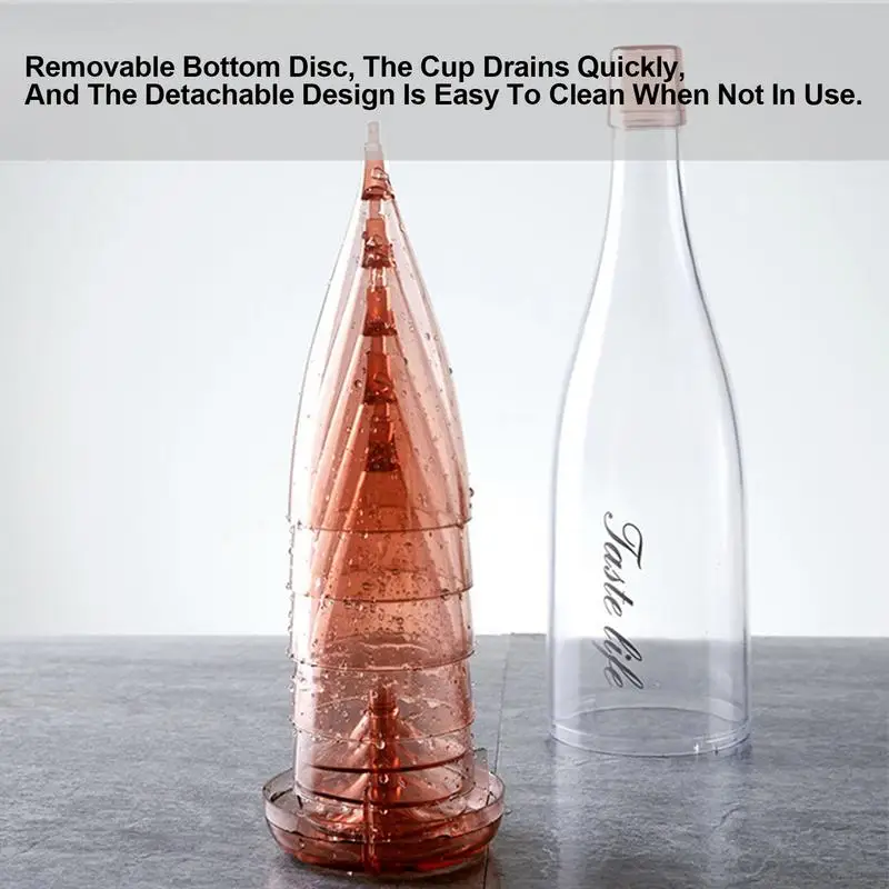 Copas de vino reutilizables con flautas de champán, botella de almacenamiento, Copas de Bar Mimosa reutilizables con botella de almacenamiento, Copas de cóctel para - imagen 2
