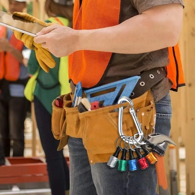 Portabrocas portátil de 1/4 pulgadas, adaptador de llavero de destornillador, aleación de aluminio, soporte de broca de cambio rápido para entusiastas del bricolaje, 6 uds. - imagen 5