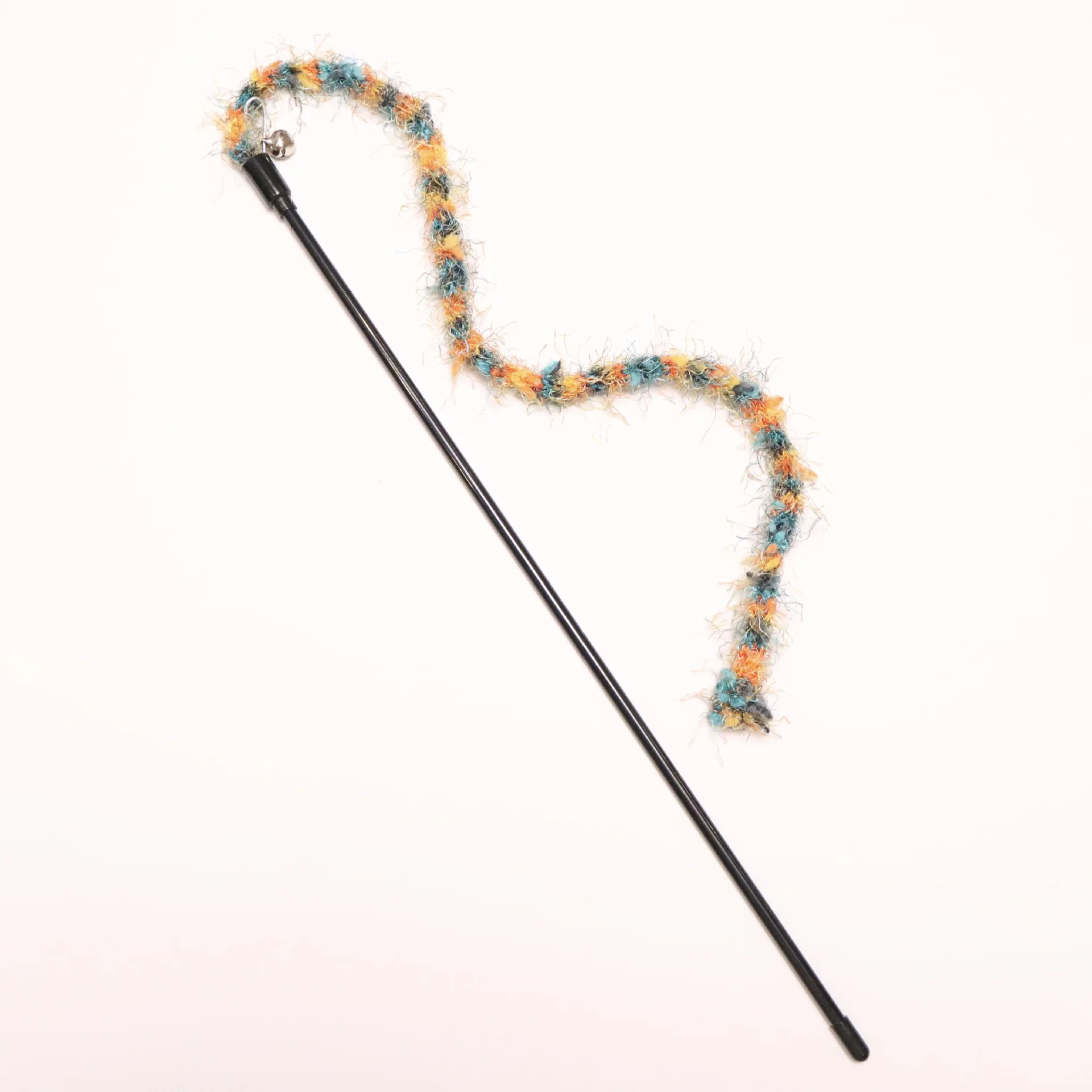 2/3/4 Uds. Cuerda de felpa a rayas coloridas, palo de burla para gatos, juguete tejido de lana para mascotas