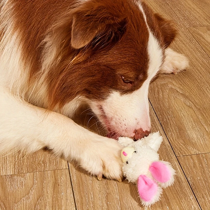 Juguete de peluche con forma de conejo para mascotas, juguete de simulación para rechinar los dientes, limpieza interactiva, suministros para mascotas, limpieza de dientes, juguete para masticar para perros - imagen 2