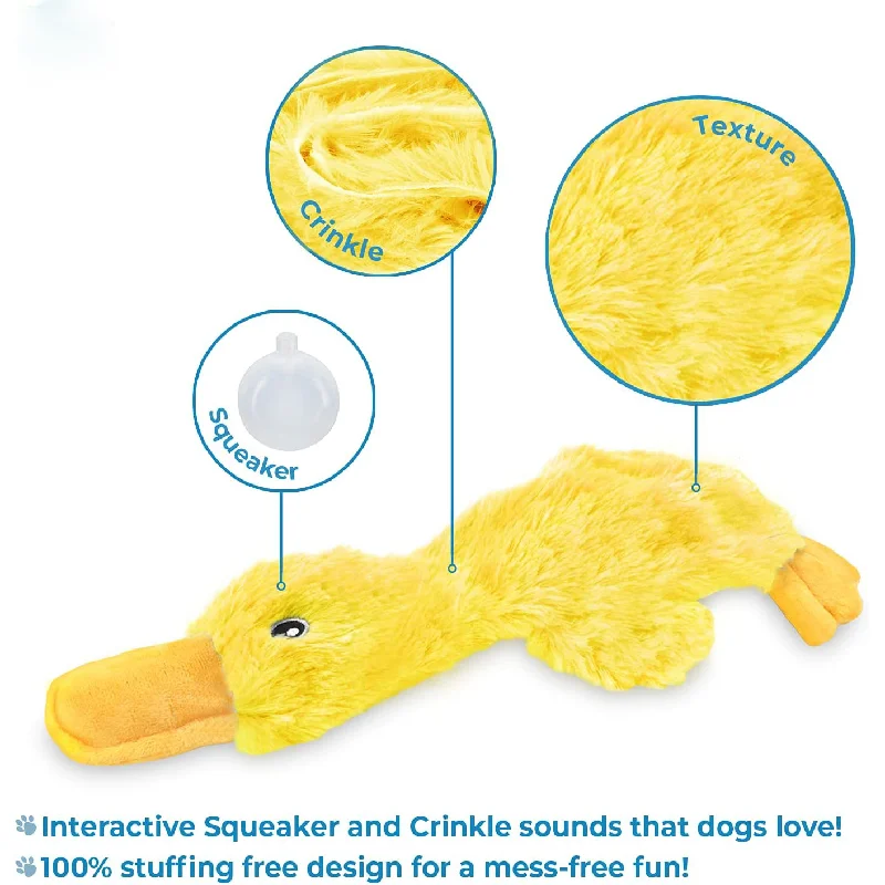 Juguete de peluche para articulaciones de perros, juguete con sonido de pato para mascotas, juguetes de peluche interactivos para entrenamiento, suministros para masticar sin relleno para mascotas - imagen 4
