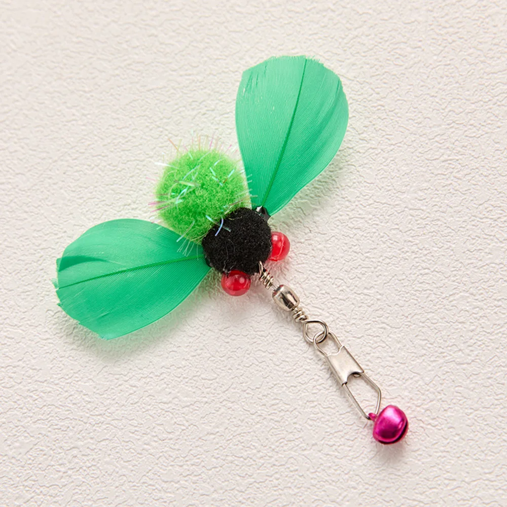 Cabezal de repuesto para rompecabezas para gatos, juguete para mascotas con plumas y insectos realistas, recambio para juego interactivo con varita para gatos - imagen 2