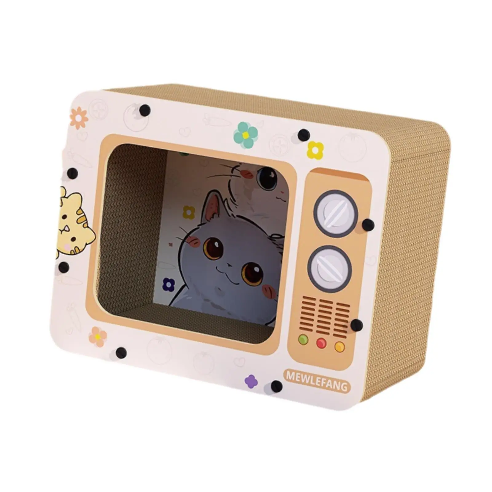 Cat Bed for Indoor Cats Large Condo Cave TV Designed Pet Toy Cat Scratcher