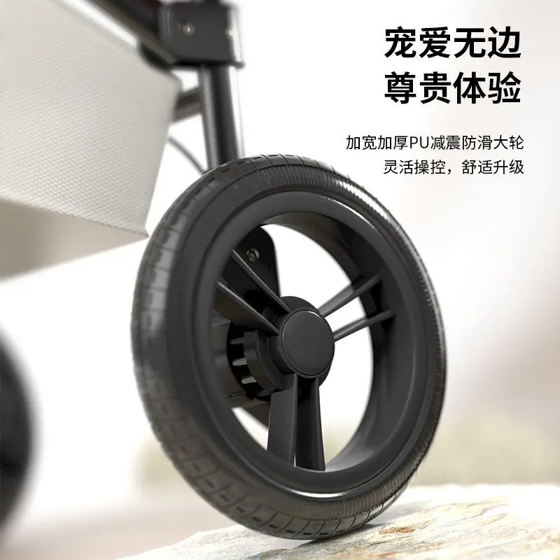 Pet Strollers Dog Cat Pet Cart Dog Cat Outdoor Travel Foldable Separation Outlet - imagen 5