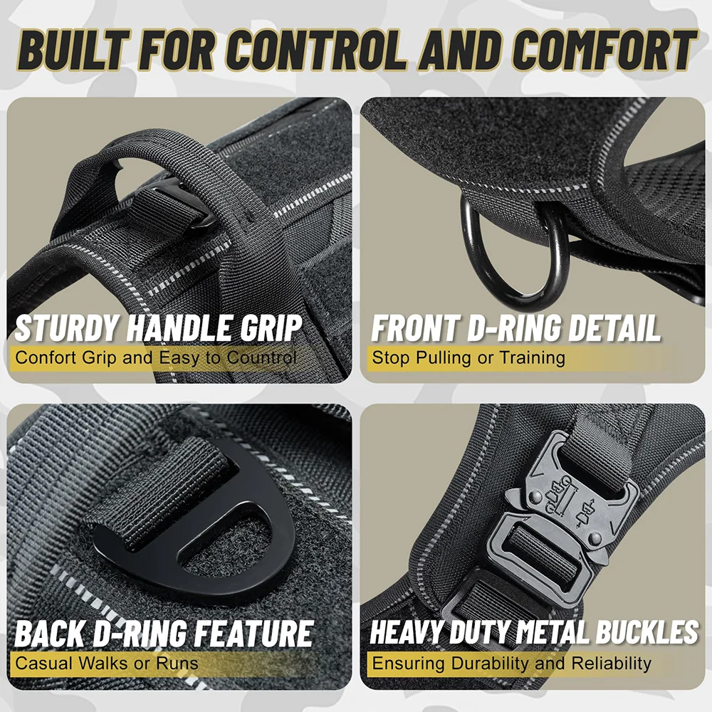 Arnés para perros, chaleco, Collar, conjunto de correa, arnés reflectante para mascotas, sin extracción, ajustable para perros pequeños, medianos y grandes, accesorios de entrenamiento - imagen 2