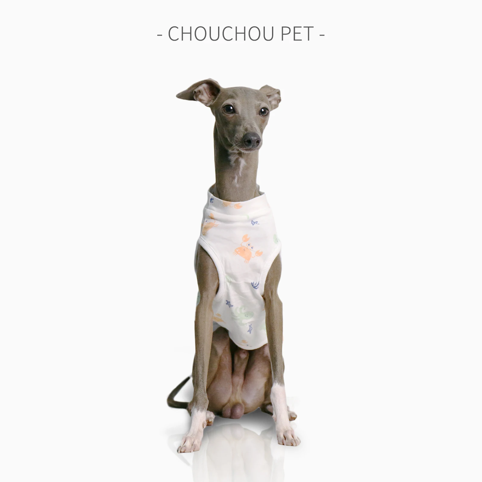 Ropa de verano para perros, chaleco de verano Whippet de galgo italiano, ropa estampada de algodón para perros