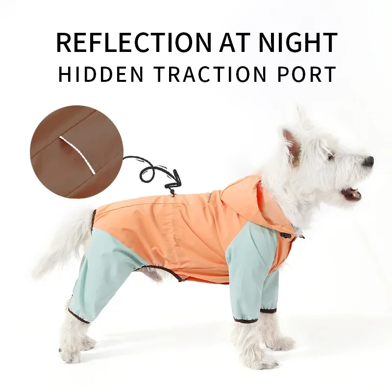 Chubasquero de cuatro patas para perro, abrigo impermeable para cachorro, chaqueta suave y cálida para perros pequeños y medianos, novedad - imagen 4