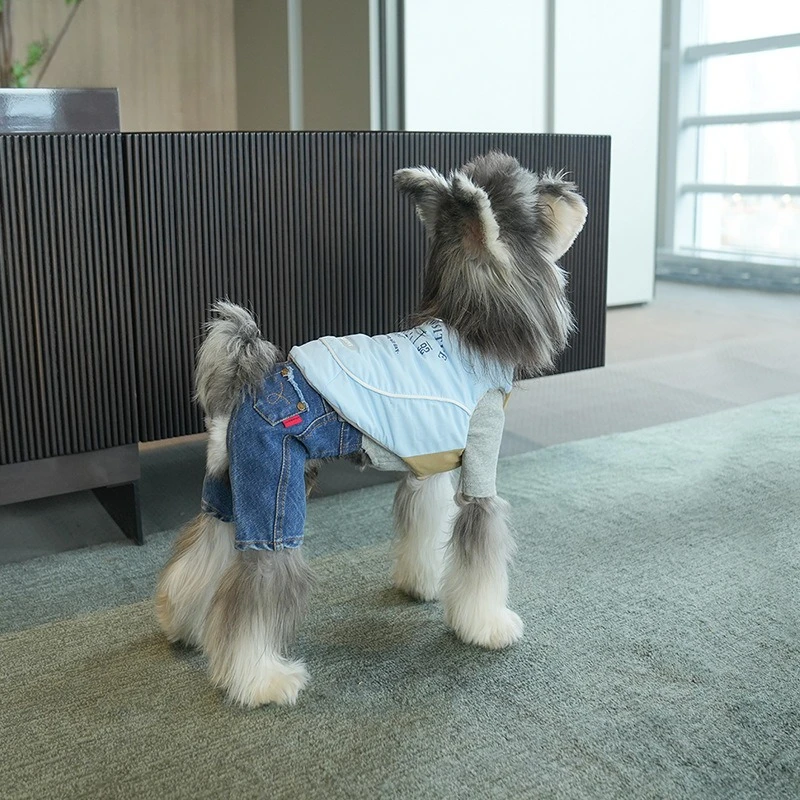 Abrigo de cuello alto para otoño/invierno para mascotas, camiseta sin mangas de dos piernas para perros pequeños, ropa para perros pequeños, ropa para cachorros - imagen 4