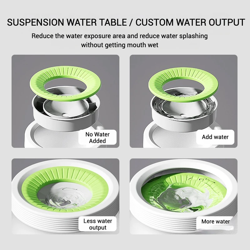Cuenco de agua flotante para perro, boca no húmeda, sin derrames, diseño antisalpicaduras, flujo de agua ajustable, dos opciones de tamaño para viajes y hogar - imagen 2