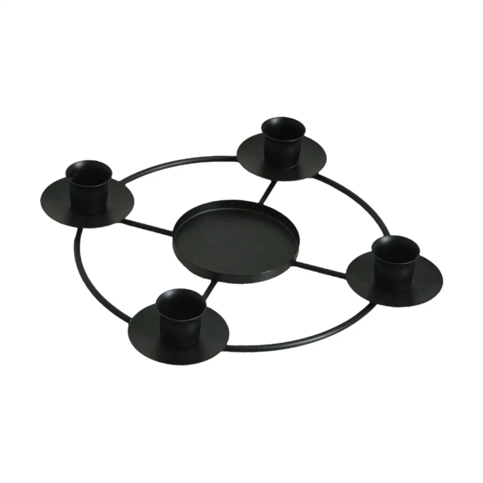 Anillo de corona de Adviento, adorno de escritorio, candelabro de hierro, portavelas de Navidad de Adviento para velas Tapper para Festival - imagen 2