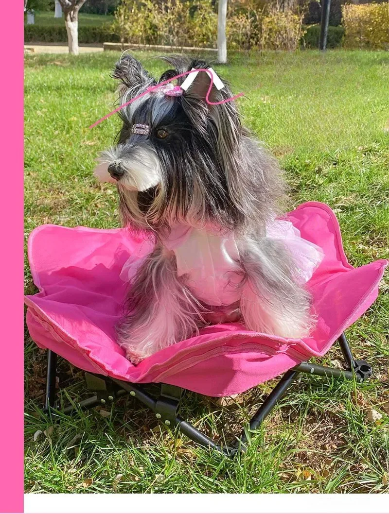 Cama plegable con forma de flor para mascotas