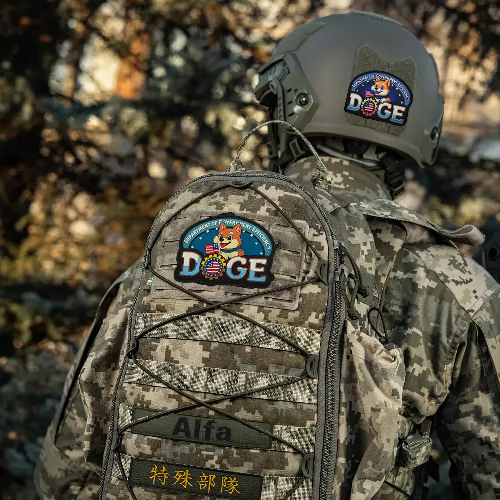 Parche de PVC DOGE, insignia para brazalete, pegatina, apliques, adorno, Departamento de eficiencia gubernamental, parche de goma - imagen 3