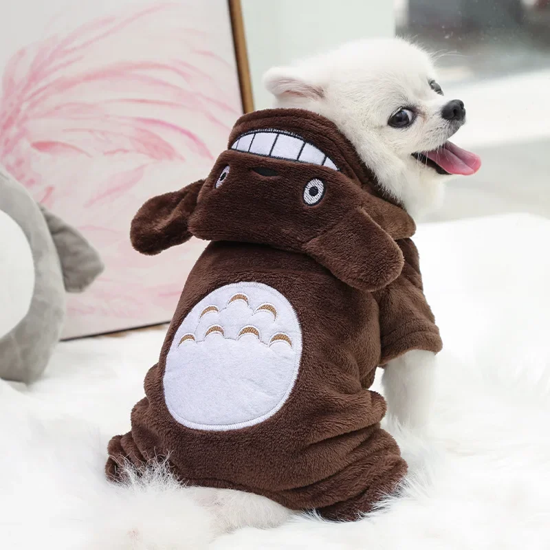 Ropa cálida de invierno para perros pequeños, abrigo de lana suave para cachorros y gatos, chaqueta, ropa para Chihuahua Pug, disfraces divertidos para mascotas, monos - imagen 3