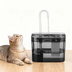 Fuente de agua para gatos ultrasilenciosa con boquilla de grifo, dispensador de circulación filtrado alimentado por USB, hidratación para gatos y perros pequeños de interior