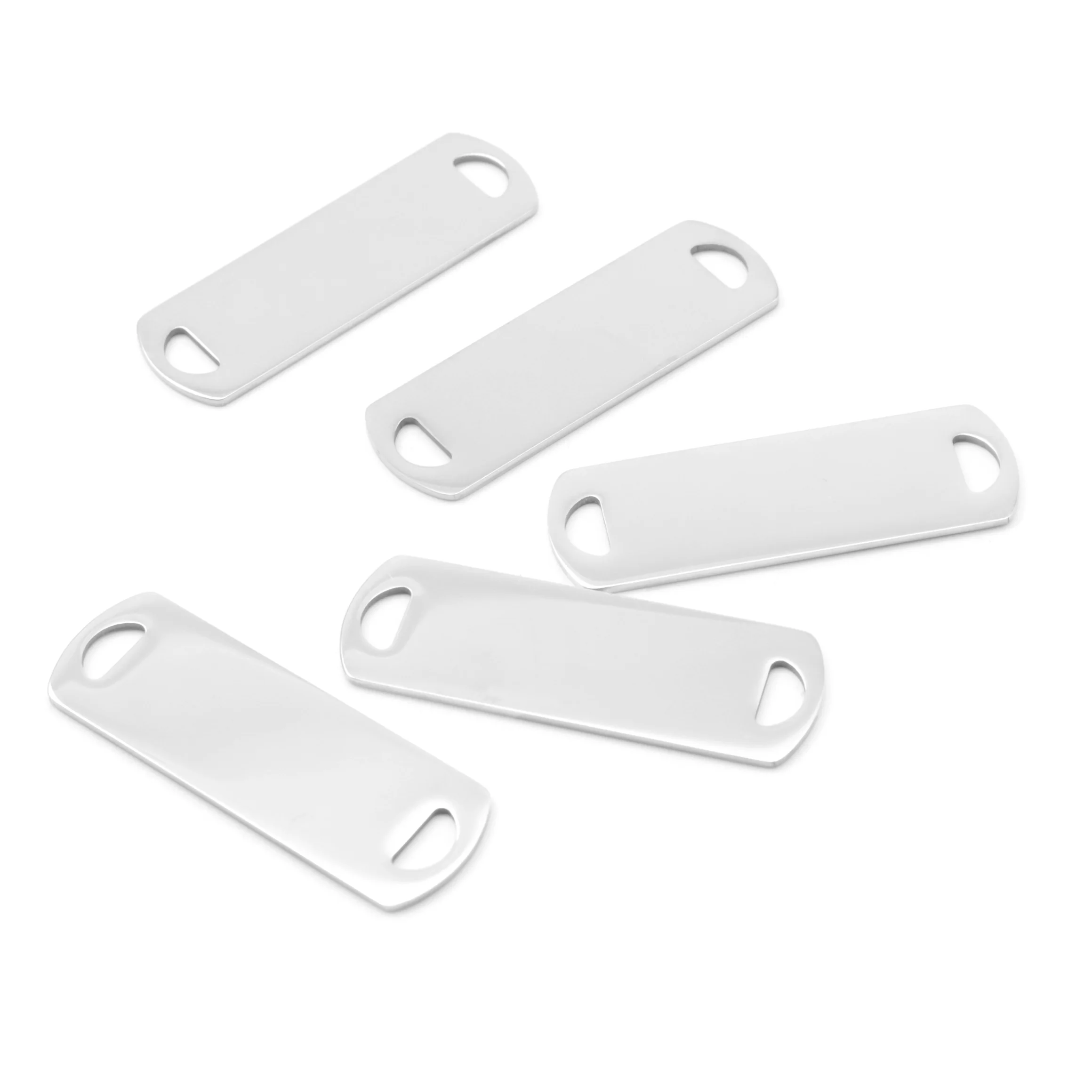 100 Uds. Colgante de Collar en blanco con espejo de acero inoxidable, etiqueta de personalidad grabada con láser, joyería de identidad para perro, decoración de moda - imagen 5