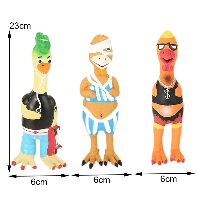 Juguetes de goma para perros chirriantes, juguete para masticar de látex para perros, pollo, Animal, resistente a mordeduras, juguete con sonido para cachorros, suministros para perros pequeños, medianos y grandes - imagen 4