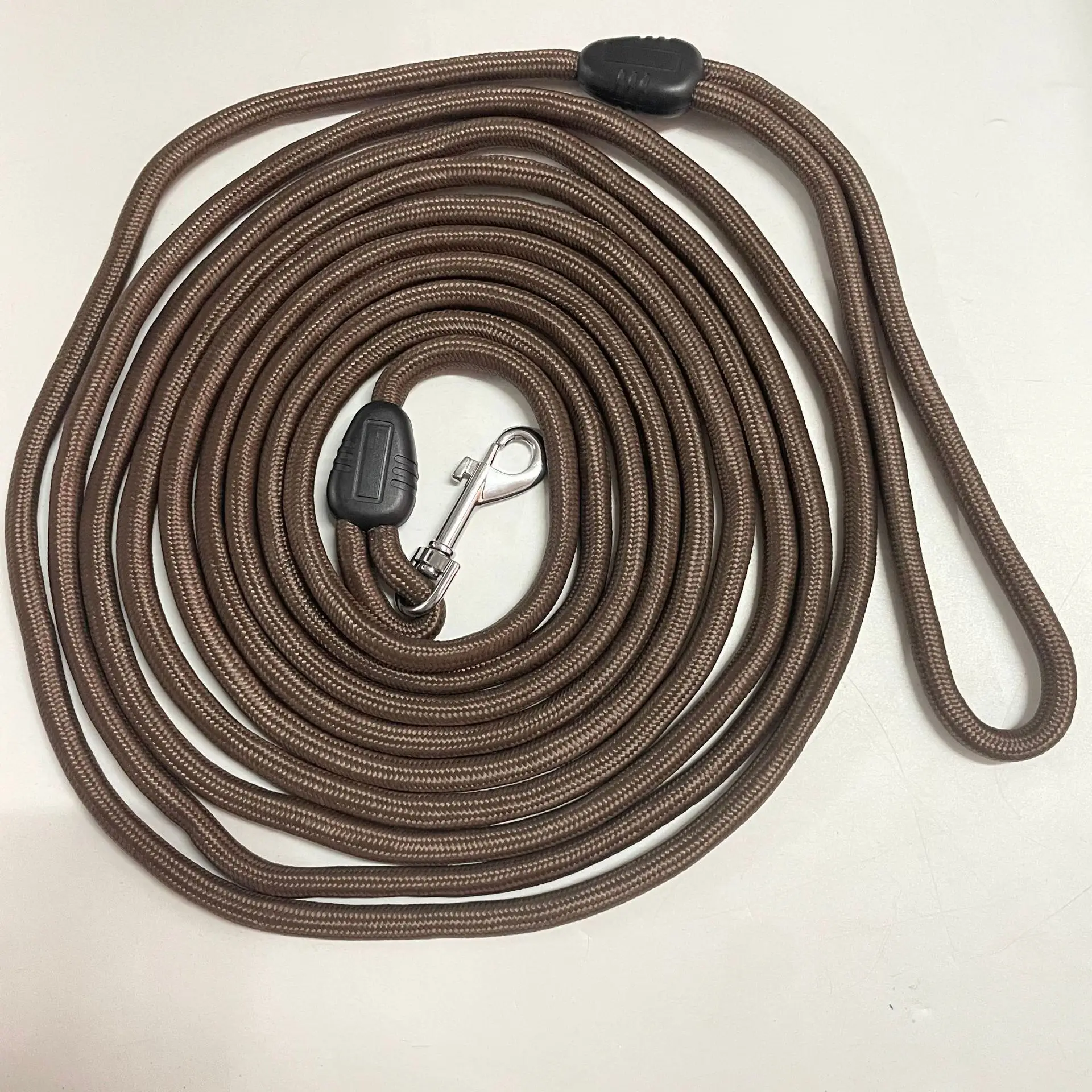 Correa larga resistente para perros, cuerda de entrenamiento de seguimiento reflectante de 5M/10M/15M para recuerdos al aire libre, caminar y entrenar (nylon de 8mm de espesor)