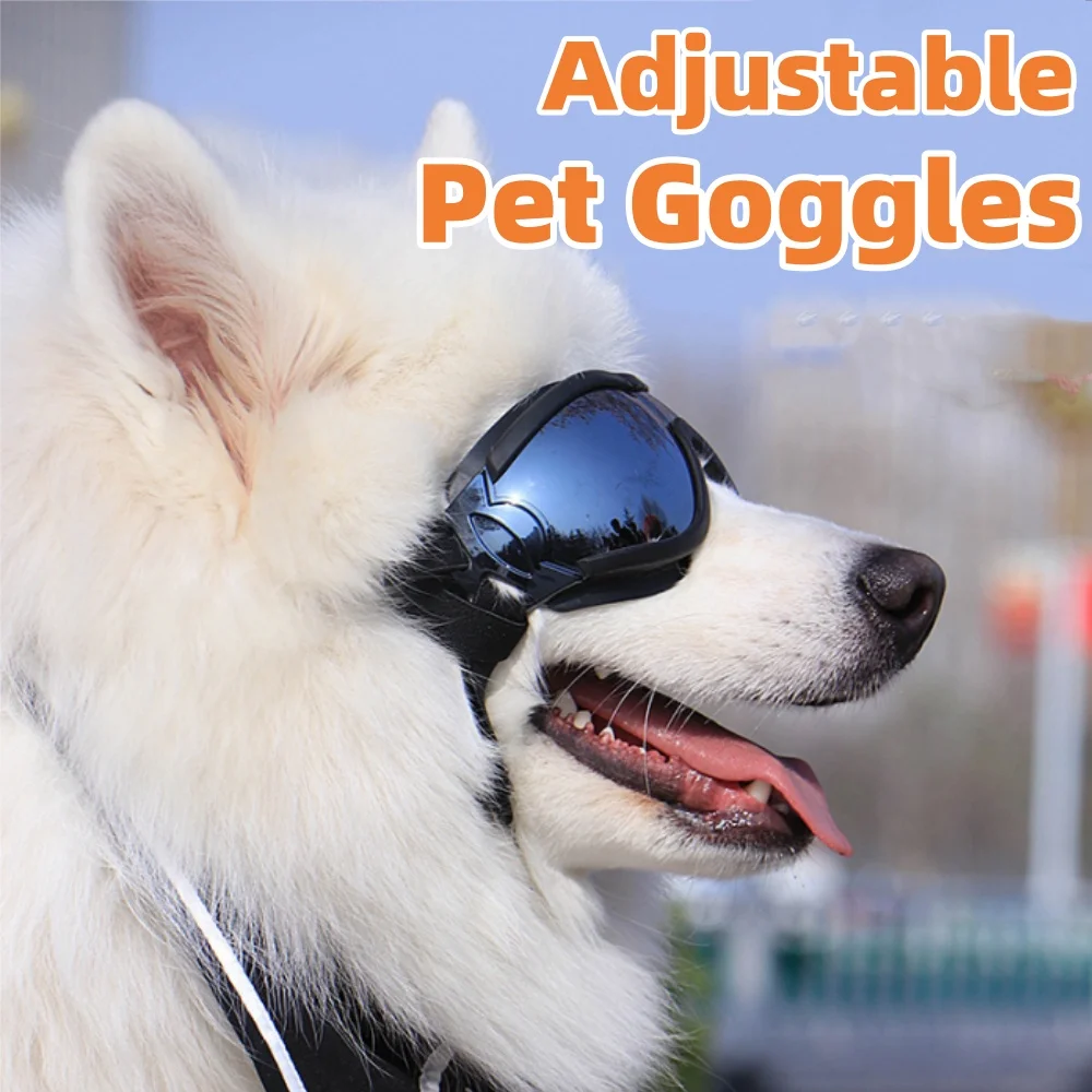 Gafas de sol ajustables con protección UV para perros pequeños y medianos, antideslizantes, a prueba de viento, para correr al aire libre, senderismo y playa, 1 ud. - imagen 2