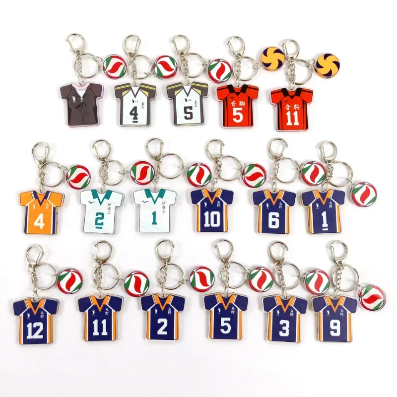 Llavero acrlíco Haikyuu - camiseta voleibol, diseño anime para fans