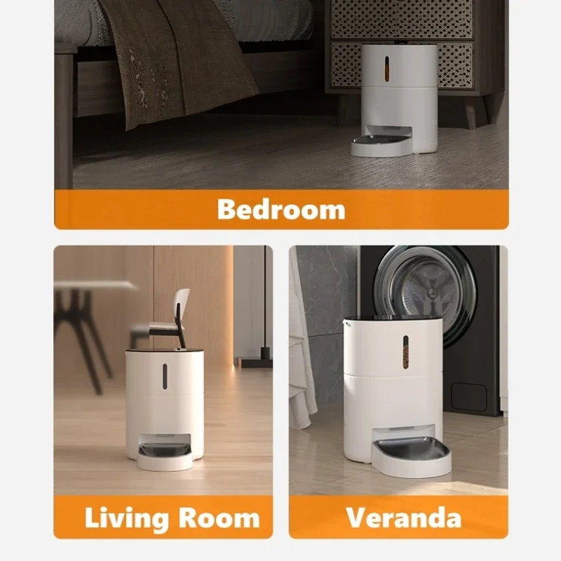 Comedero automático de vídeo para mascotas con cámara HD, dispensador de alimentos para gatos y perros, alimentador inteligente WiFi con cámara, Audio bidireccional de 4L, móvil - imagen 2