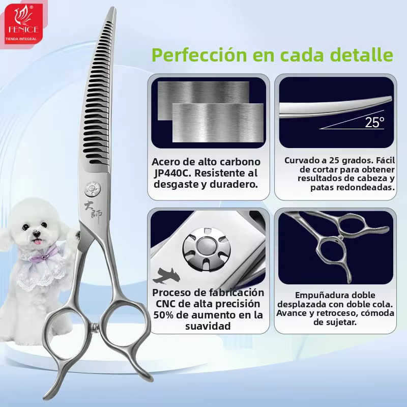 Tijeras curvas de entresacar para perros – Peluquería canina - imagen 5